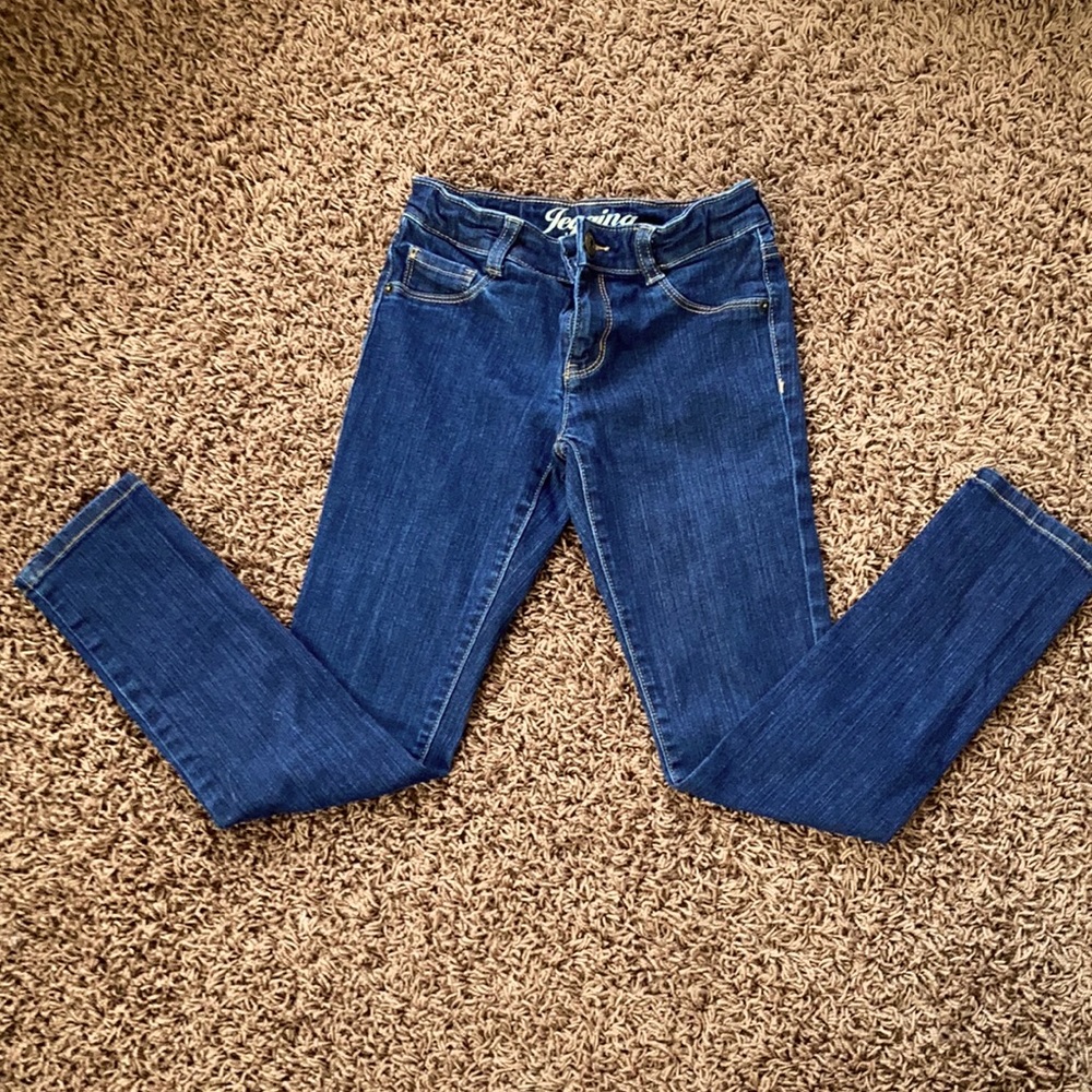 navy jeggings, size 8